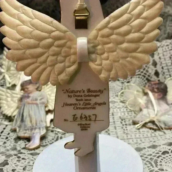 Bradford Exchange Heaven's Little Angels Porcelain Xmas Tree Ornaments Set  of 5 - Picture 13 of 16